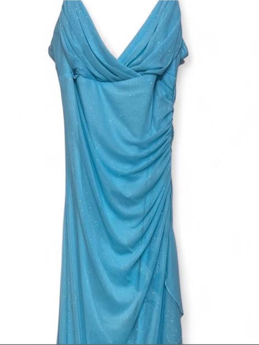 Vintage Ice Blue Spaghetti Strap Evening Gown - Picture 4 of 6